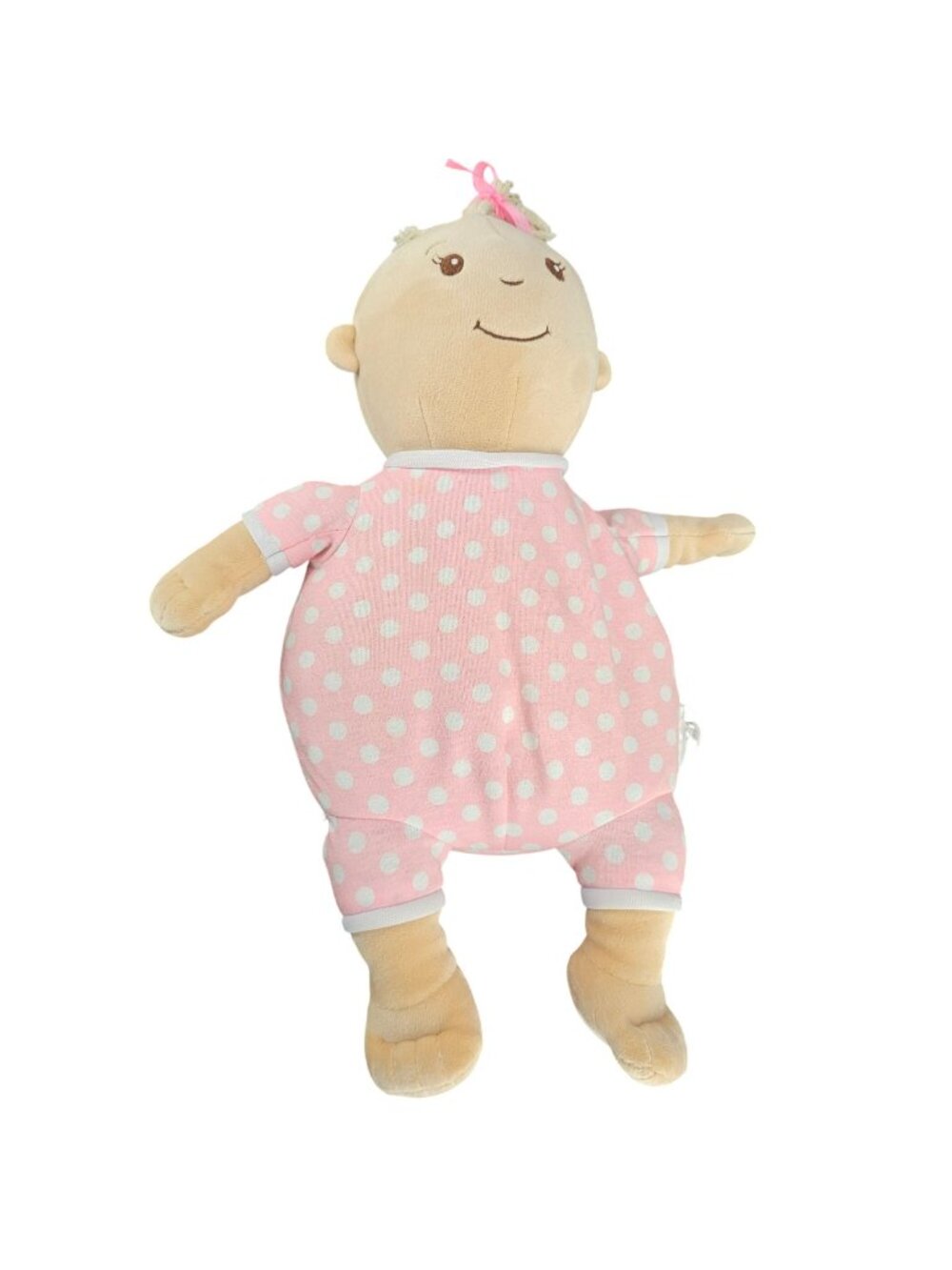 Warmies Comfort Plush Baby Doll Light Skin Lavender Scent Pink Polka Dots Microw